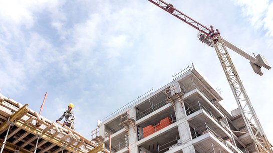 Arbeiter auf einer Baustelle in Münster