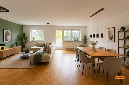 Wohnzimmer KI-eingerichtet
