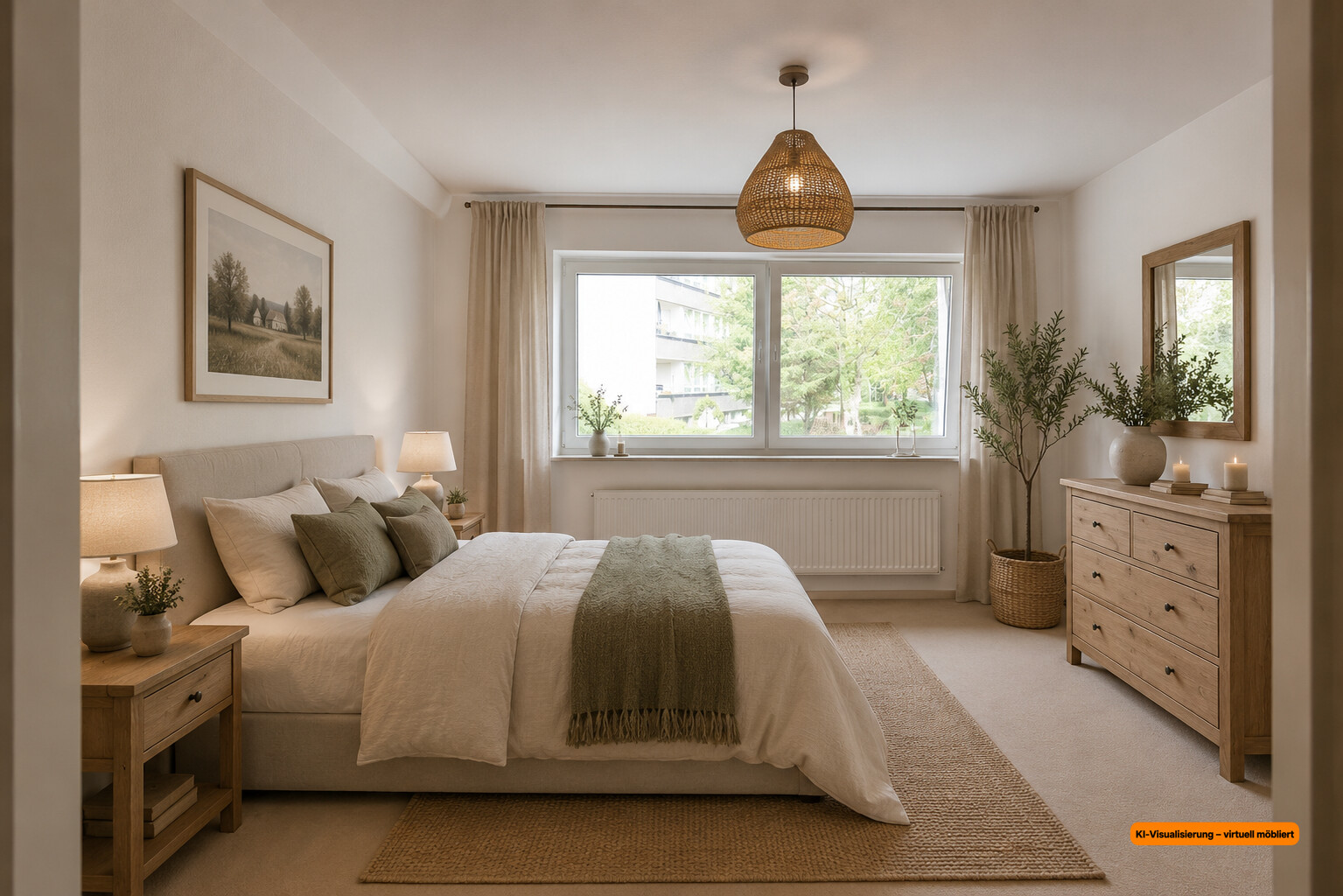 Schlafzimmer mit KI erstellt